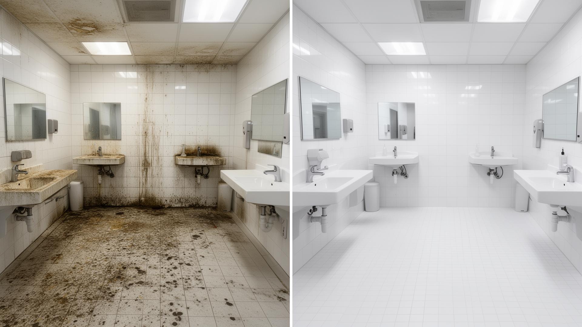 Avant et après - Désinfection de sanitaires