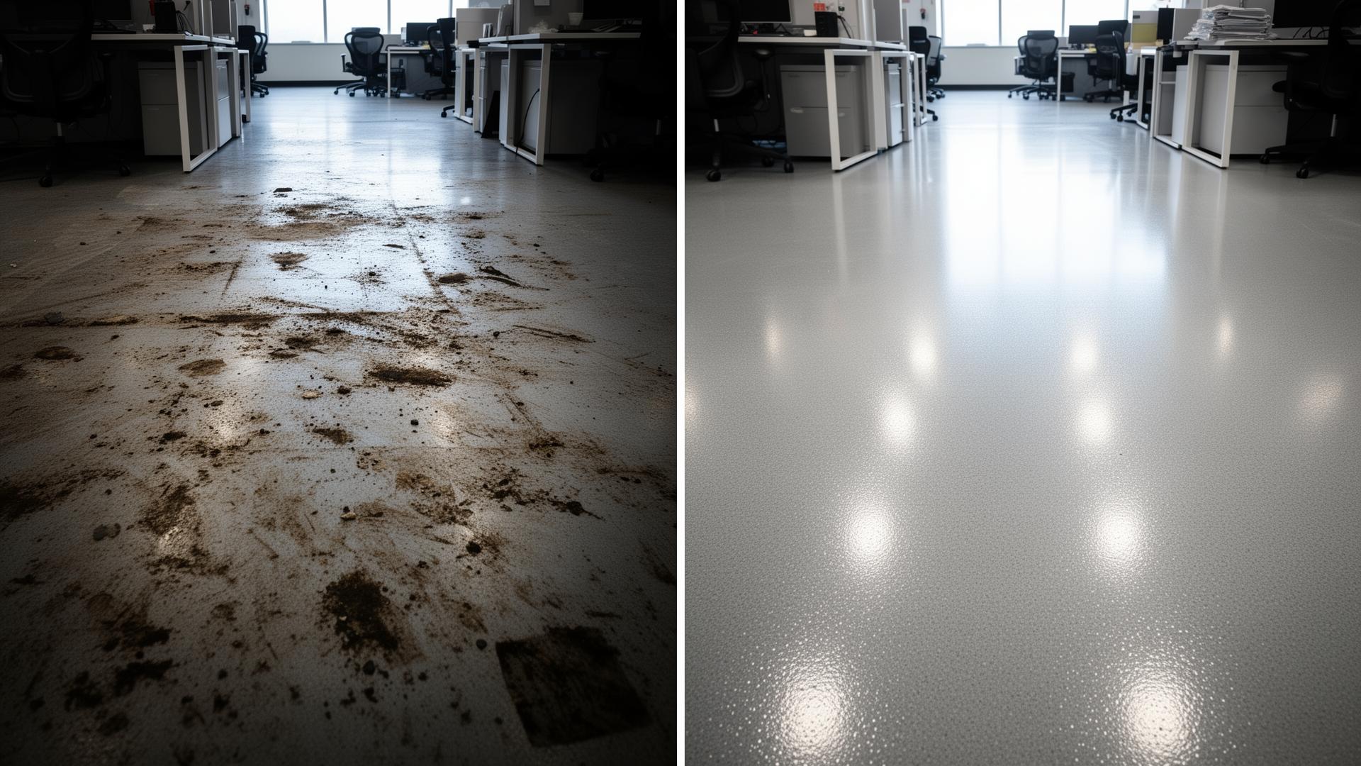 Avant et après - Décapage et cirage de planchers