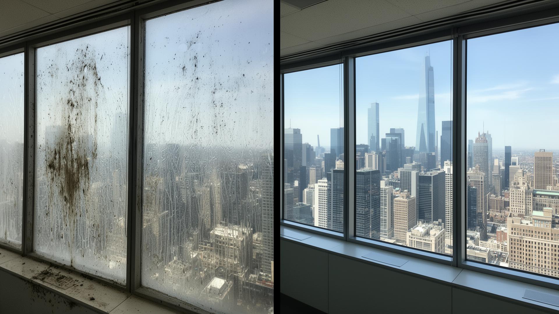 Avant et après - Lavage de vitres intérieur/extérieur